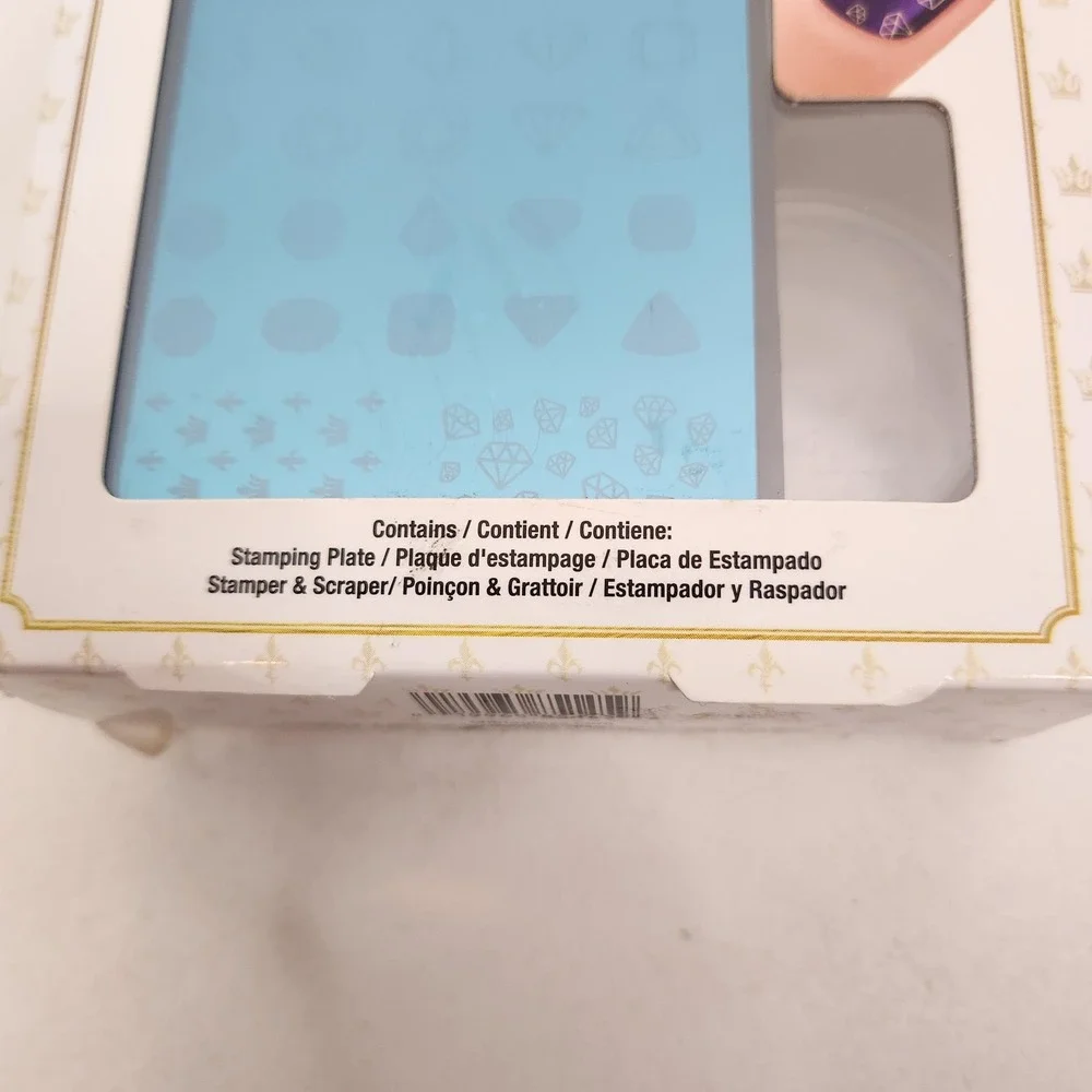China Glaze Jewels Royale Nail Stamping Kit Blue Plate W/ Stamper Scraper 85145